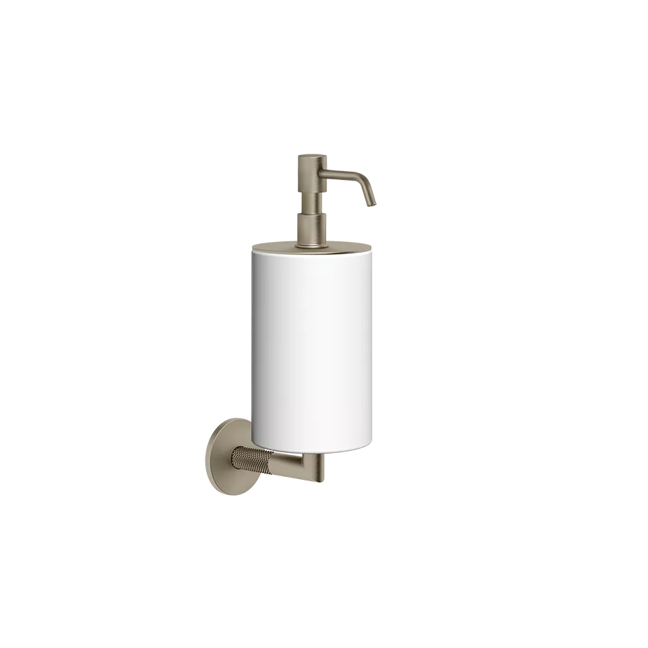 Gessi ANELLO Seifenspender zur Wandmontage, mit weißem Behälter, Finox Optik - 63713149 Gessi ANELLO Seifenspender zur Wandmontage, mit weißem Behälter, Finox Optik - 63713149