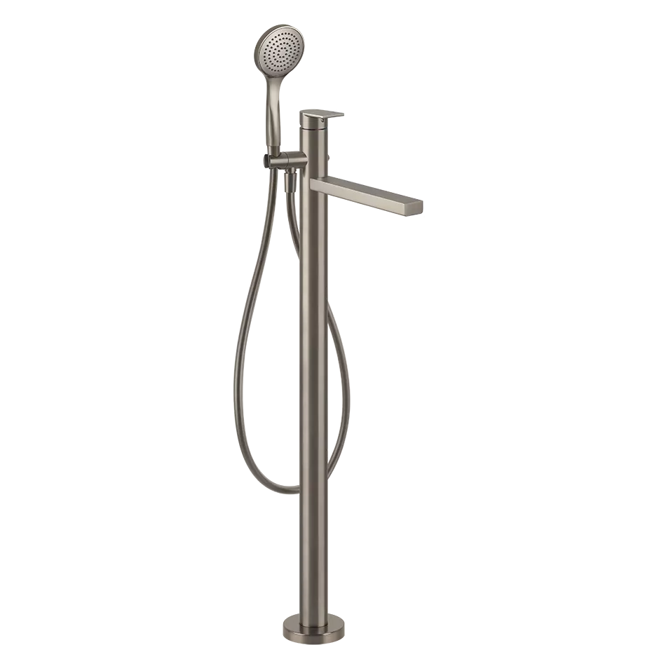 Gessi VIA MANZONI Außenteil für freistehenden Wannenmischer mit Auslauf, Ausladung: 247mm, mit automatischem 2-Wege-Umsteller zum Ziehen, Schlauch 1,50m, Brausehalter und Antikalk-Handbrause, Finox Optik - 24982149 Gessi VIA MANZONI Außenteil für freistehenden Wannenmischer mit Auslauf, Ausladung: 247mm, mit automatischem 2-Wege-Umsteller zum Ziehen, Schlauch 1,50m, Brausehalter und Antikalk-Handbrause, Finox Optik - 24982149