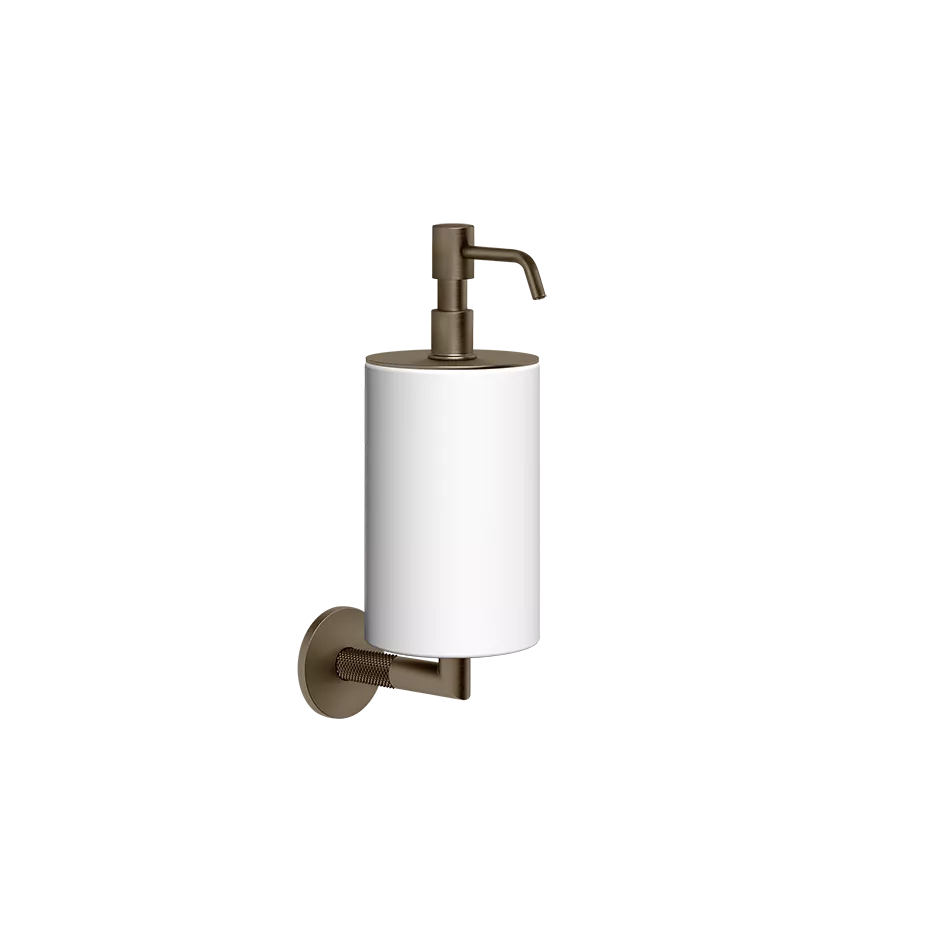 Gessi ANELLO Seifenspender zur Wandmontage, mit weißem Behälter, coffee bronze gebürstet PVD - 63713761 Gessi ANELLO Seifenspender zur Wandmontage, mit weißem Behälter, coffee bronze gebürstet PVD - 63713761