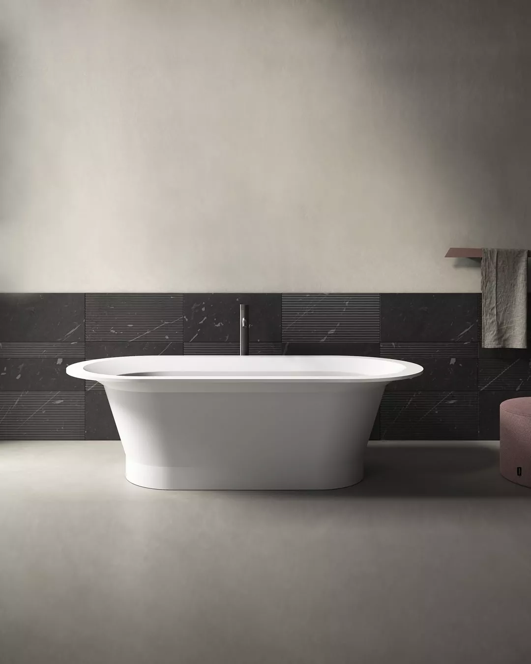 antoniolupi OASI freistehende oder Einbau-Badewanne aus Cristalplant®, Breite: 180cm, Tiefe: 85cm, Höhe: 55cm, weiß matt-OASI20