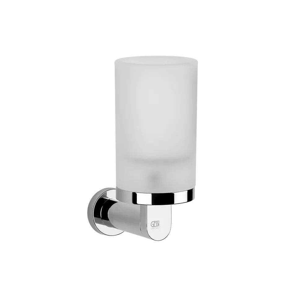 Gessi EMPORIO Becherhalter mit Becher aus satiniertem Glas zur Wandmontage, chrom - 38809031