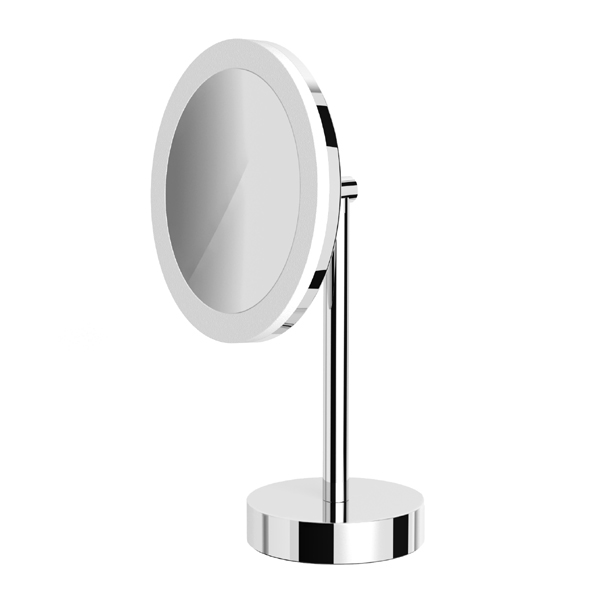 AVENARIUS Kosmetikspiegel Wand+Stand, Akku, rund, LED, 5-fach, chrom-9505115010