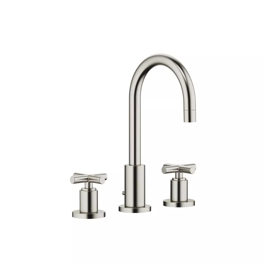Dornbracht TARA Waschtisch-Dreilochbatterie mit Ablaufgarnitur, platin matt-20710892-06