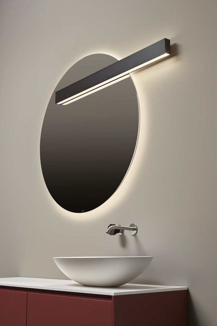 antoniolupi CIRCUS runder LED-Spiegel mit LUCENTE-Leuchte, Durchmesser: 90cm, Version rechts, Lichtfarbe: 3000K, warmweiß-CIRCUS190W-DX-3000