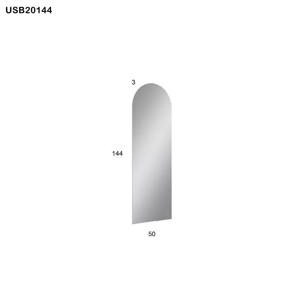 antoniolupi USB Spiegel, Breite: 144cm, Höhe 50cm, oben abgerundet-USB20144