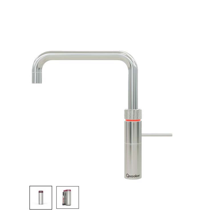 Quooker PRO3 Fusion Square Kalt-und Kochendwasserspender (CUBE) für Warmwasseranschluss, chrom-3FSCHRCUBE
