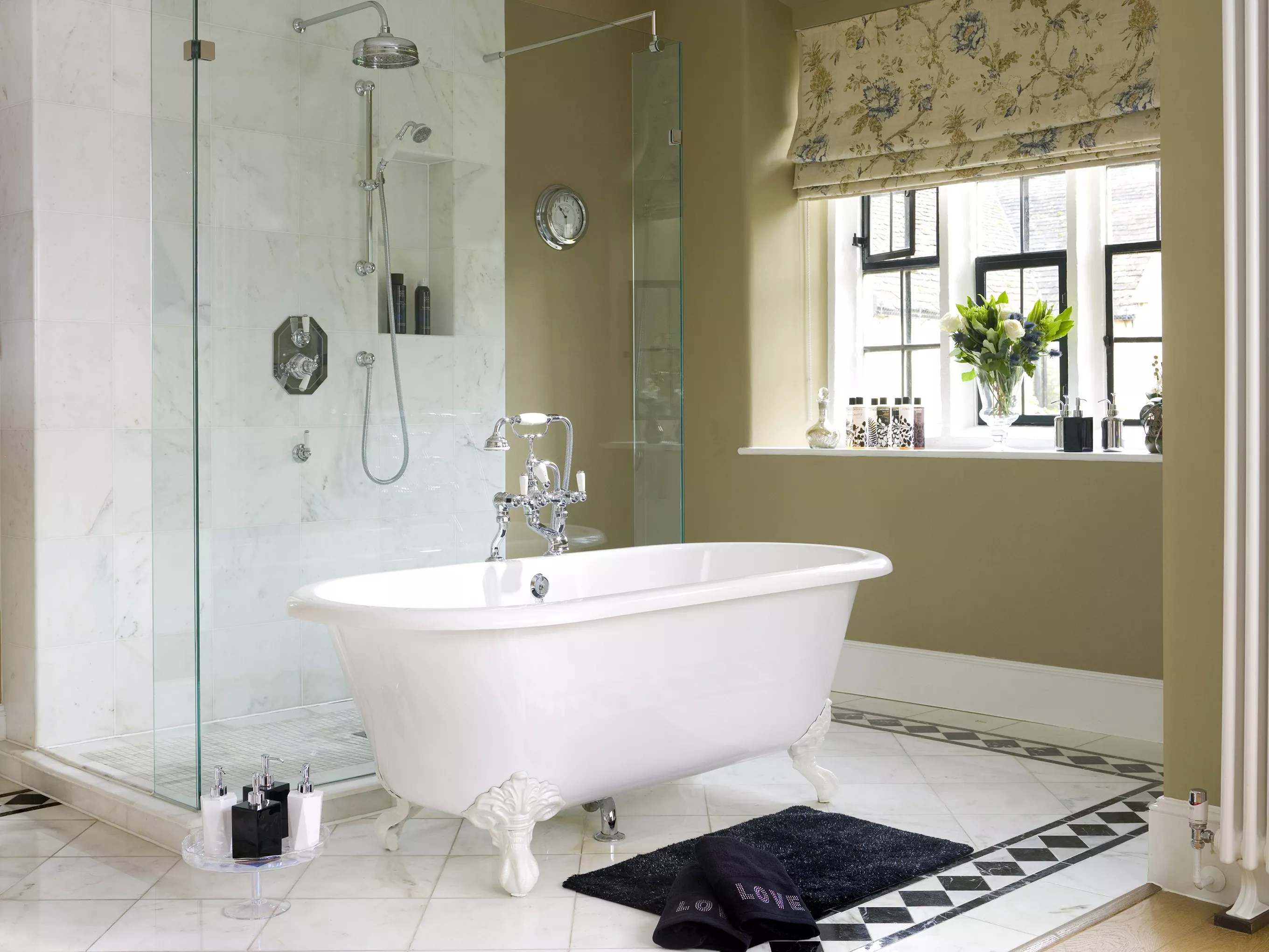 victoria + albert CHESHIRE freistehende Badewanne mit Überlauf und Klauenfüßen, Badewanne weiß glänzend-CHE-N-SW-OF+FT-CHE-SW