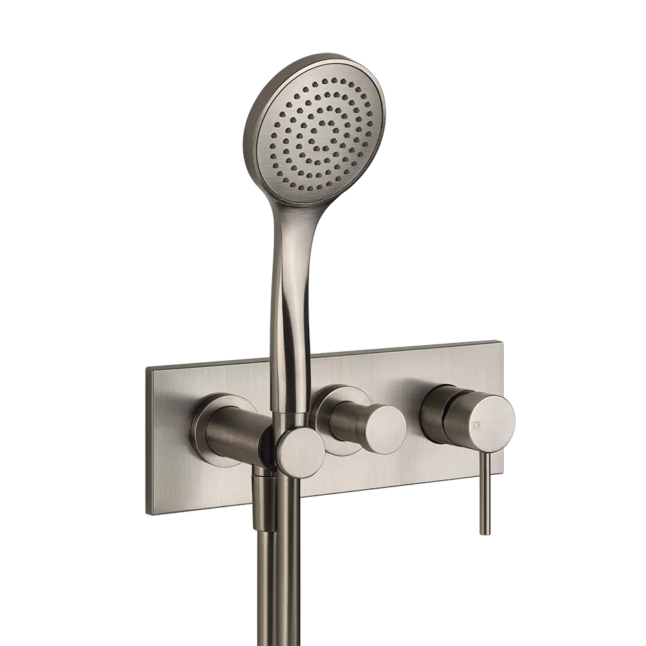 Gessi VIA TORTONA Fertigmontageset für Dusch-Einhebelmischer zur Wandmontage, mit automatischem 2-Wege-Umsteller zum Drücken, Wandanschlussbogen, Schlauch 1,50m und Antikalk-Handbrause, Finox Optik - 44828149 Gessi VIA TORTONA Fertigmontageset für Dusch-Einhebelmischer zur Wandmontage, mit automatischem 2-Wege-Umsteller zum Drücken, Wandanschlussbogen, Schlauch 1,50m und Antikalk-Handbrause, Finox Optik - 44828149