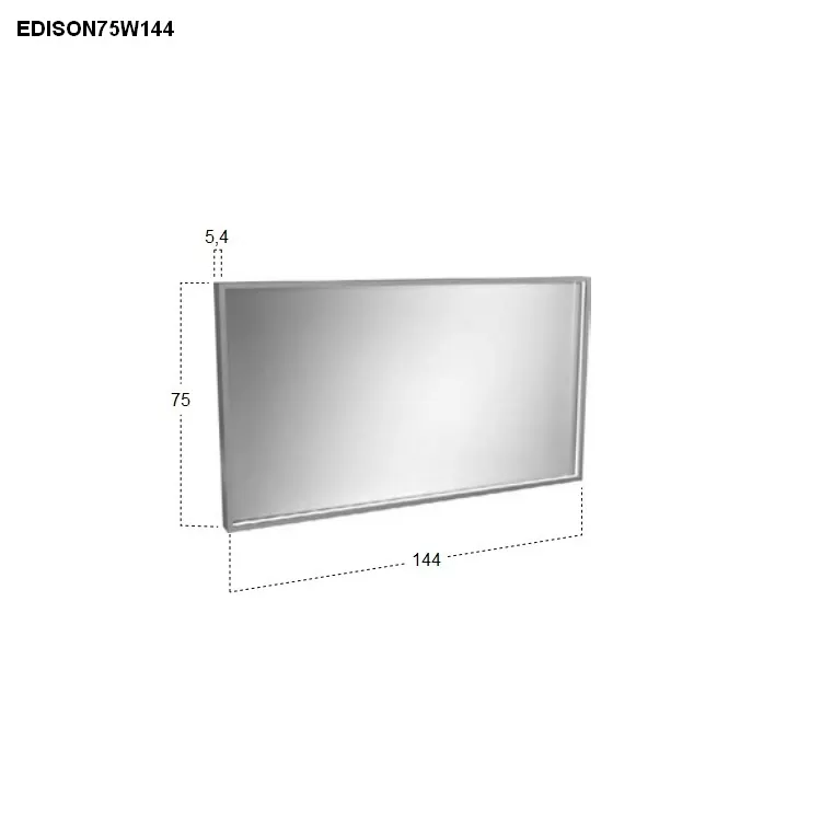 antoniolupi EDISON rechteckiger LED-Spiegel, H:75cm, B:144cm, Lichtfarbe:3000K, warmweiß-EDISON75W144_3000