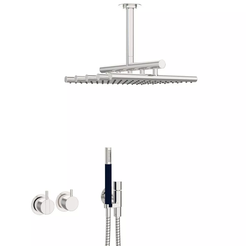 vola 2471-051A Unterputz-Brause-Einhebelmischer mit 2-Wege-Umstellung, Decken-Regenbrause 050A, Hebel:25mm, chrom-2471-051A-16
