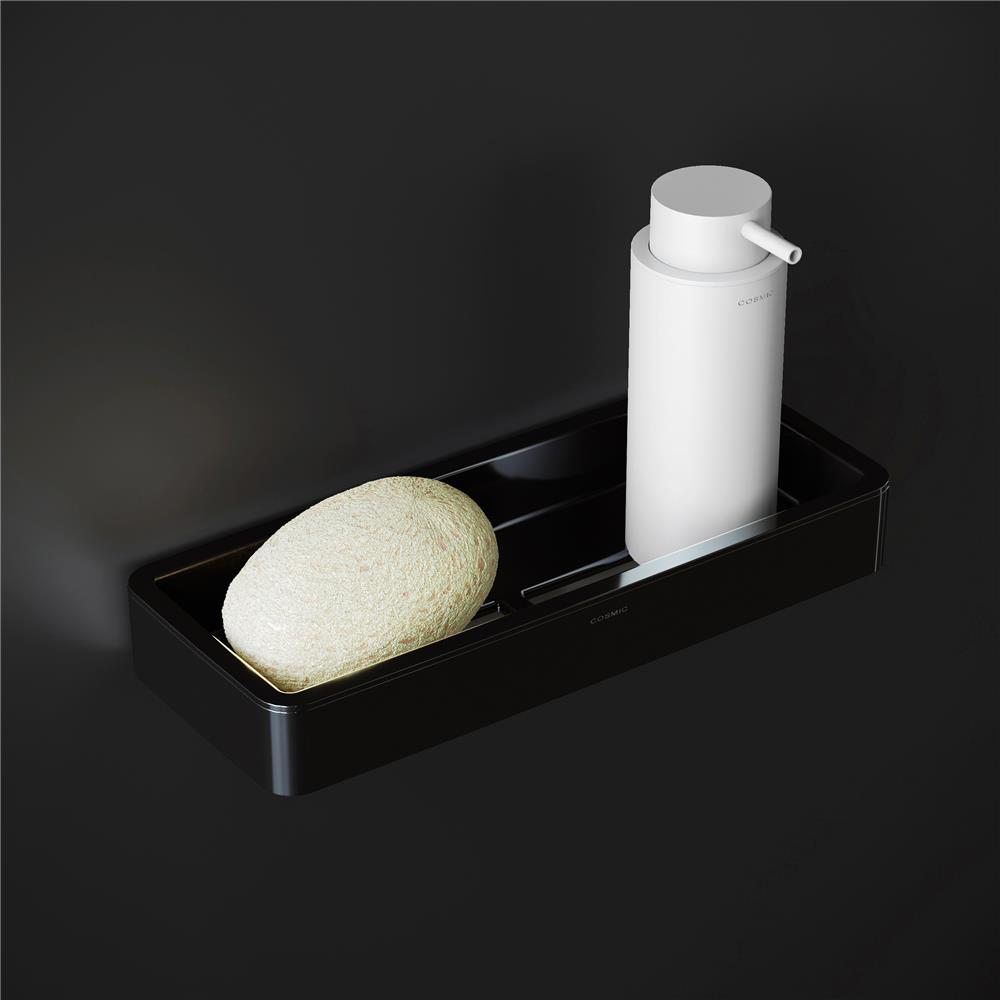 cosmic Black & White Wand-Duschkorb, schwarz glänzend - WJC238A0049006