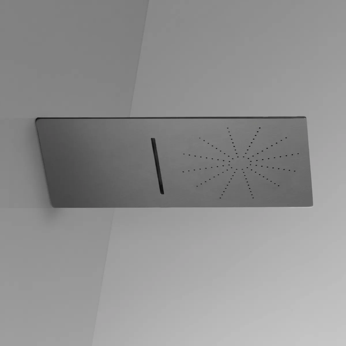 cea FRE294 2-Wege-Kopfbrause mit Regenstrahl und Wasserfallstrahl, Breite: 30cm, Tiefe: 55cm, edelstahl satiniert - FRE294S