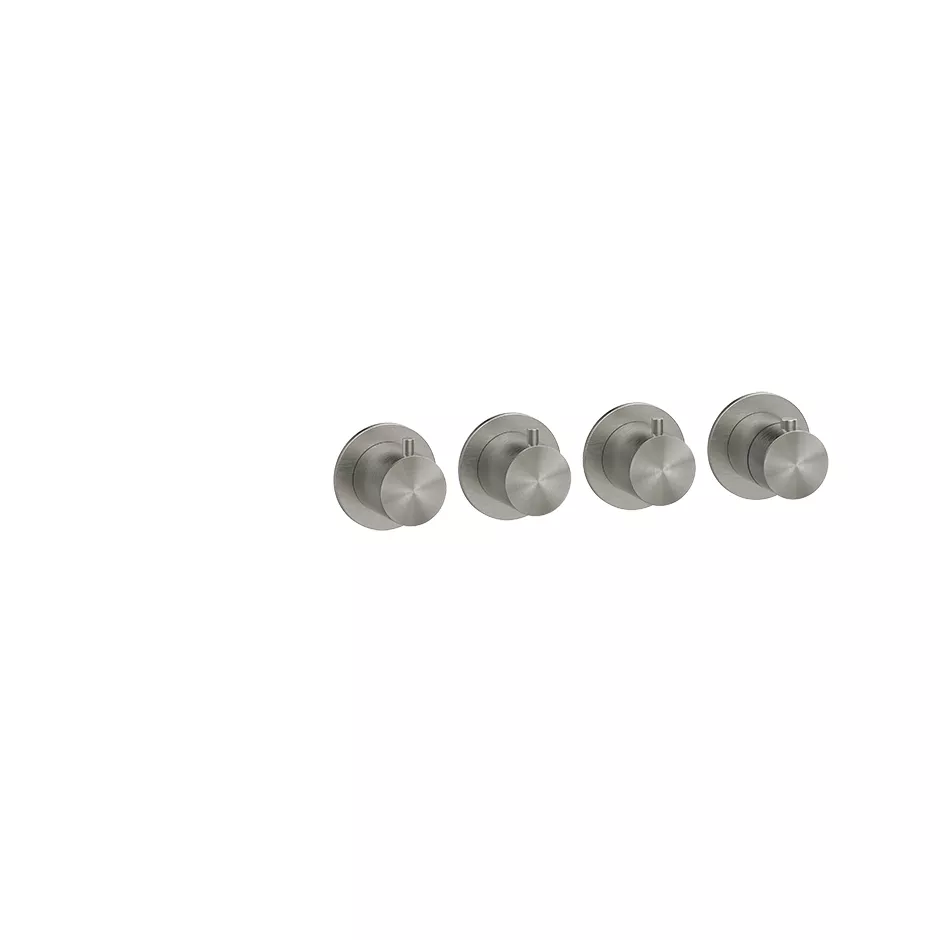 Gessi 316 Fertigmontageset für 3-Wege-Thermostat, horizontale/vertikale Wandmontage, edelstahl matt gebürstet - 54336239