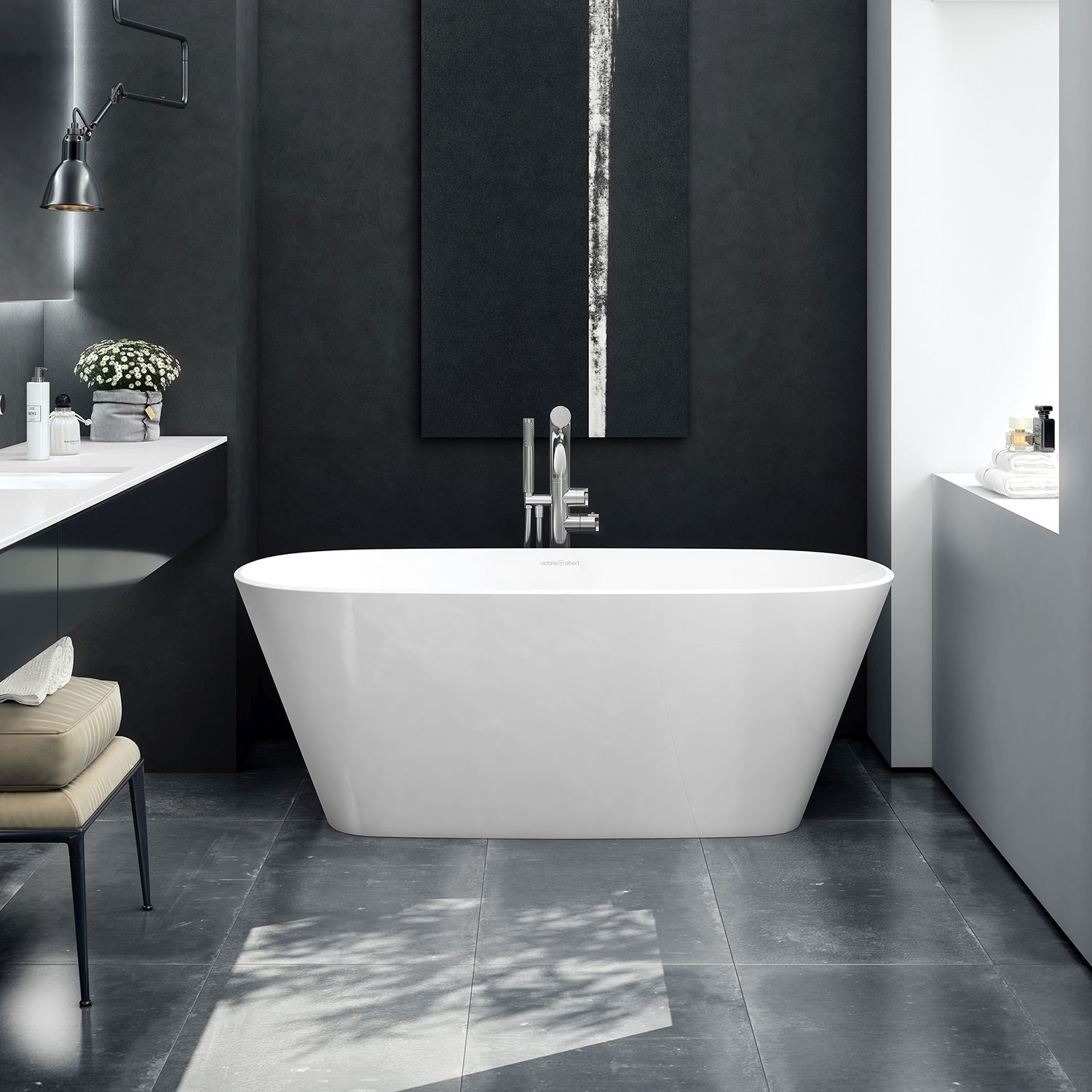 victoria + albert VETRALLA freistehende Badewanne, 149x74x56cm-VET-N-SW-NO