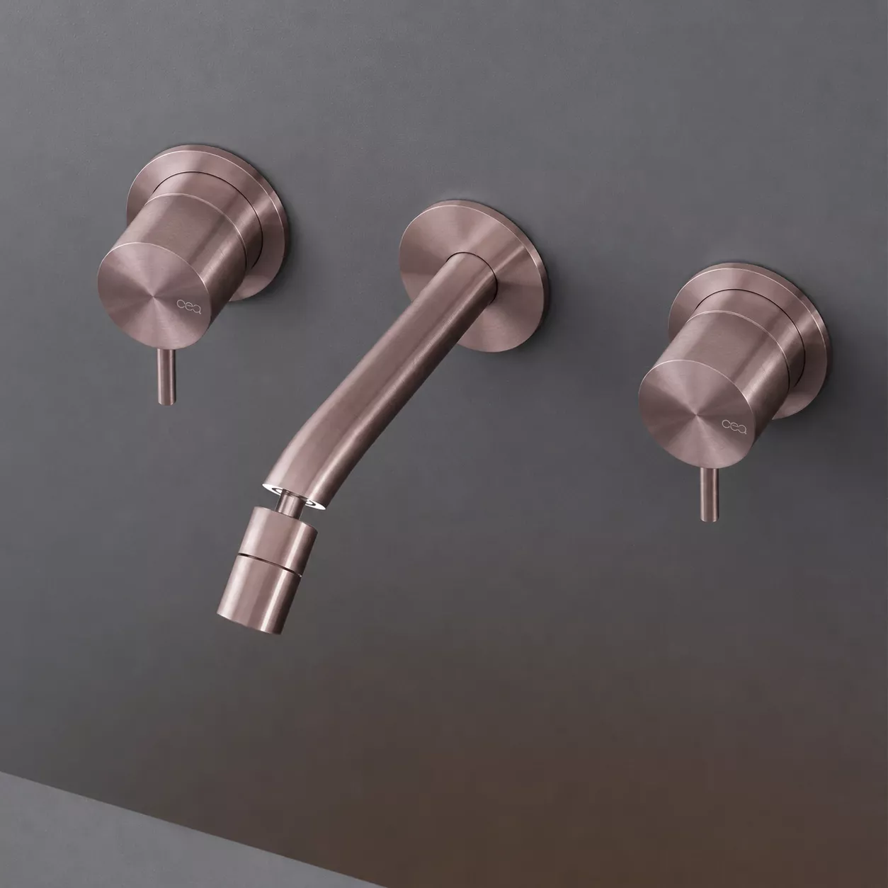 cea MIL 39 Wand-Waschtisch-Zweigriffmischer mit beweglichem Perlator, Ausladung: 165mm, bronze satiniert - MIL39ZS cea MIL 39 Wand-Waschtisch-Zweigriffmischer mit beweglichem Perlator, Ausladung: 165mm, bronze satiniert - MIL39ZS