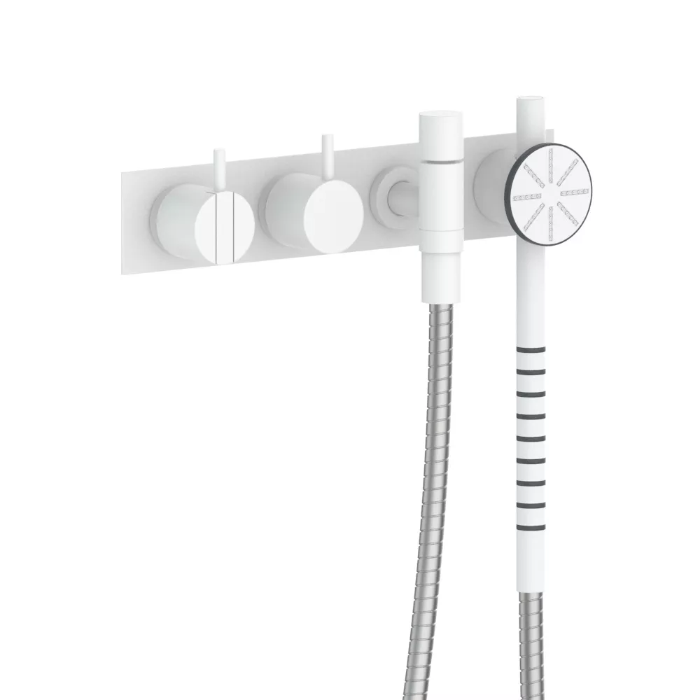 vola 2474S Unterputz-Brause-Einhebelmischer mit 2-Wege-Umstellung, Hebel:25mm, weiß matt-2474S-28