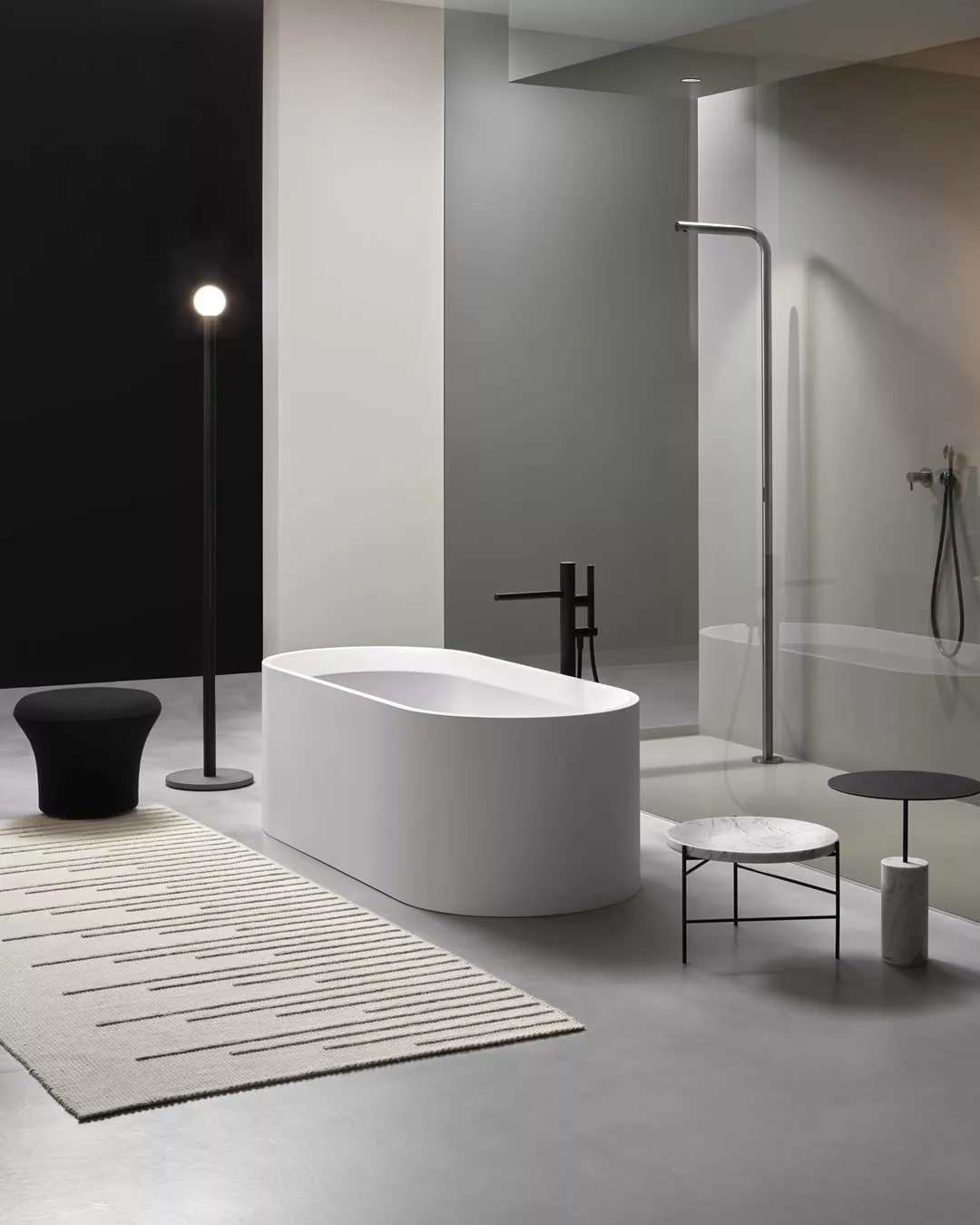 antoniolupi OASI freistehende Badewanne aus Cristalplant®, Breite: 180cm, Tiefe: 85cm, Höhe: 55cm, weiß matt-OASI40