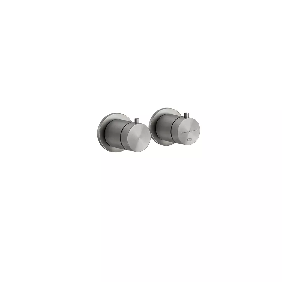 Gessi 316 Fertigmontageset für 3-Wege-Thermostat mit Thermostatkartusche, Rückflussverhinderer und Umlenkkartusche, edelstahl matt gebürstet - 54236239