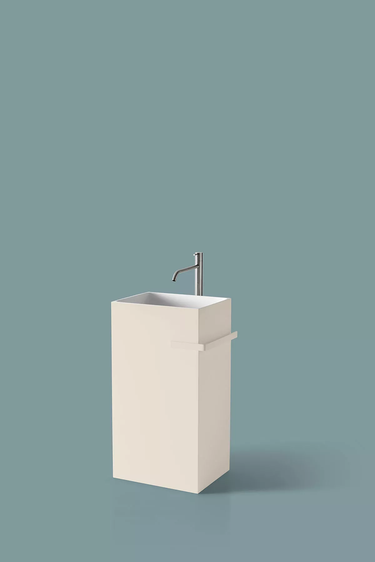 antoniolupi FUSTO freistehendes Waschbecken aus Flumood®, Breite: 45cm, Tiefe: 35cm, Höhe: 85cm, innen weiß matt, außen lackiert nach antoniolupi Farbkarte - FUSTO-5-DIV
