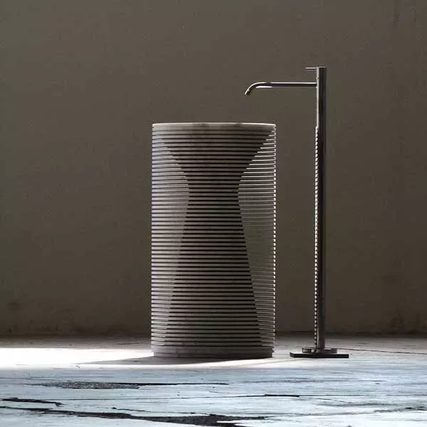 antoniolupi INTROVERSO freistehendes Waschbecken, D:45cm, H:85cm, bianco carrara-INTROVERSO1