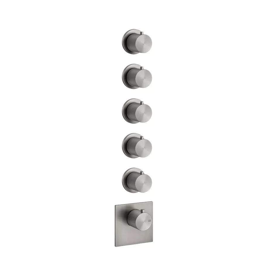 Gessi 316 Fertigmontageset für 5-Wege-Hochleistungsthermostat, horizontale/vertikale Wandmontage, edelstahl matt gebürstet - 54510239 Gessi 316 Fertigmontageset für 5-Wege-Hochleistungsthermostat, horizontale/vertikale Wandmontage, edelstahl matt gebürstet - 54510239