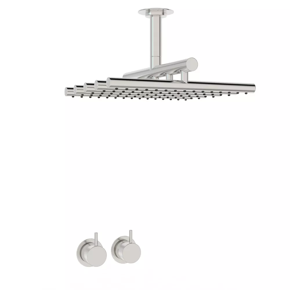 vola 5251A Unterputz-Brause-Thermostat mit Mengenregulierung, Decken-Regenbrause 050A, Hebel:25mm, chrom-5251A-16