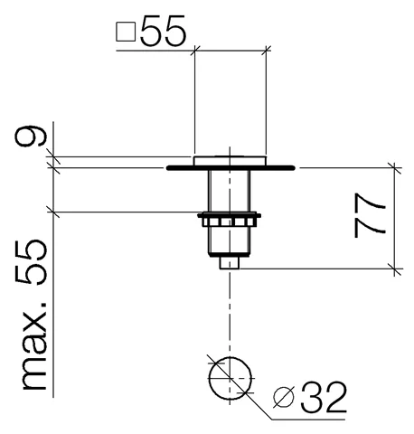 Dornbracht AIR SWITCH Bedienknopf, platin glänzend-10714970-08