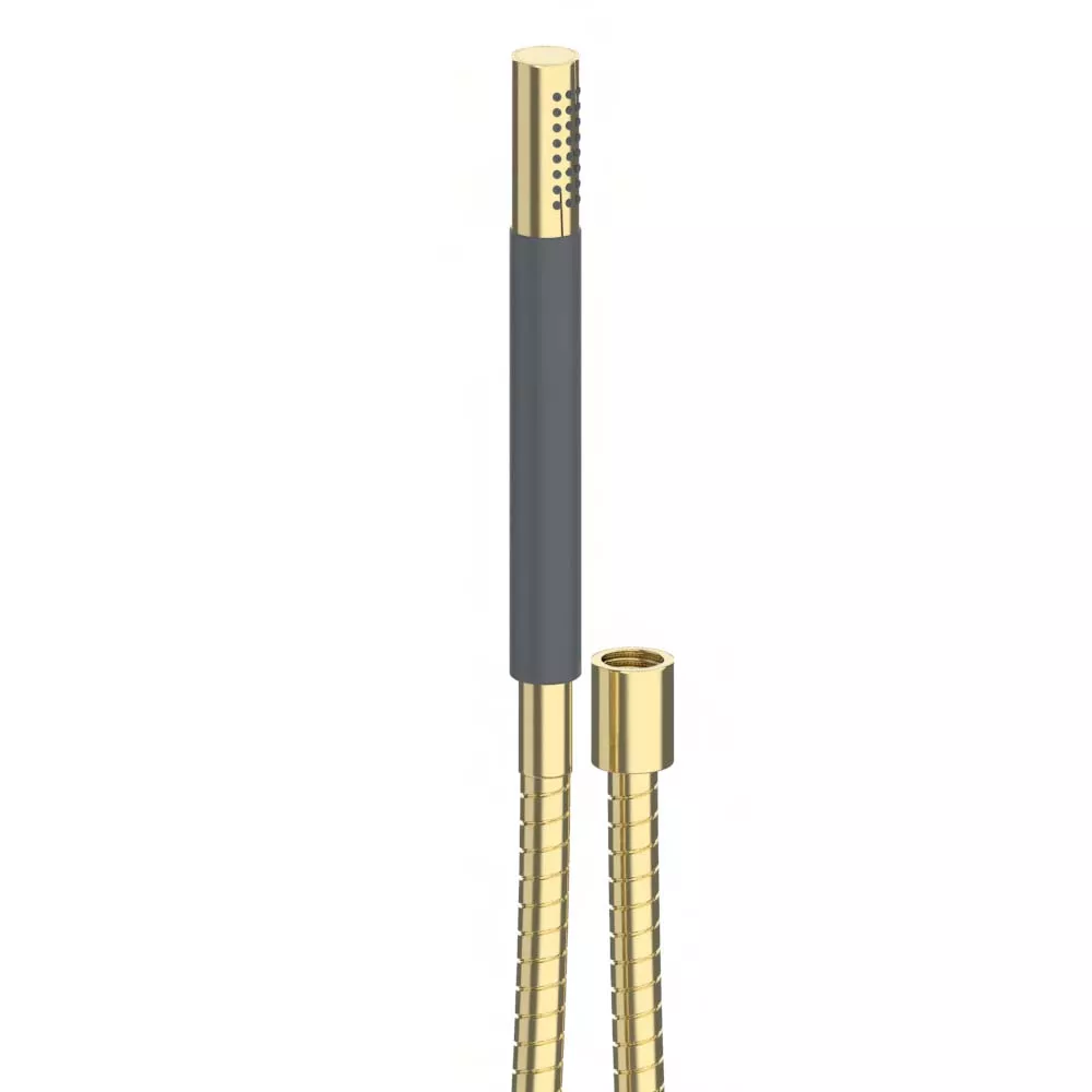vola T2 Handbrause mit Metallschlauch, messing poliert-T2-19