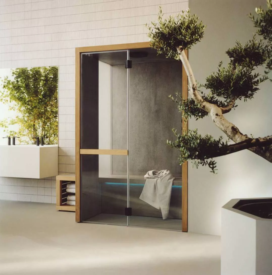 effe NATURAL H Sauna, B:140cm, H:214cm, T:105cm, thermisch behandeltes Espenholz-NT20000001