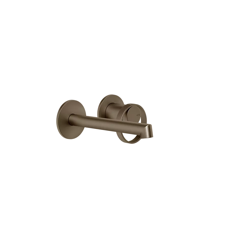 Gessi ANELLO Außenteil für Waschtisch-Einhebelmischer mit Auslauf zur Wandmontage, Ausladung: 130-160mm, mit einzelnen Rosetten 65mm, ohne Ablaufgarnitur, coffee bronze gebürstet PVD - 63381761 Gessi ANELLO Außenteil für Waschtisch-Einhebelmischer mit Auslauf zur Wandmontage, Ausladung: 130-160mm, mit einzelnen Rosetten 65mm, ohne Ablaufgarnitur, coffee bronze gebürstet PVD - 63381761