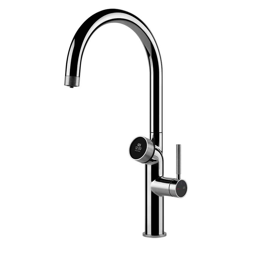Gessi VITA GESSI Multifunktionsspender mit digitalem Wahlschalter und Einhebelmischer mit schwenkbarem Auslauf, zu kombinieren mit Kühleinheit 60802 und/oder Heißwassereinheit 60806, chrom - 60720031