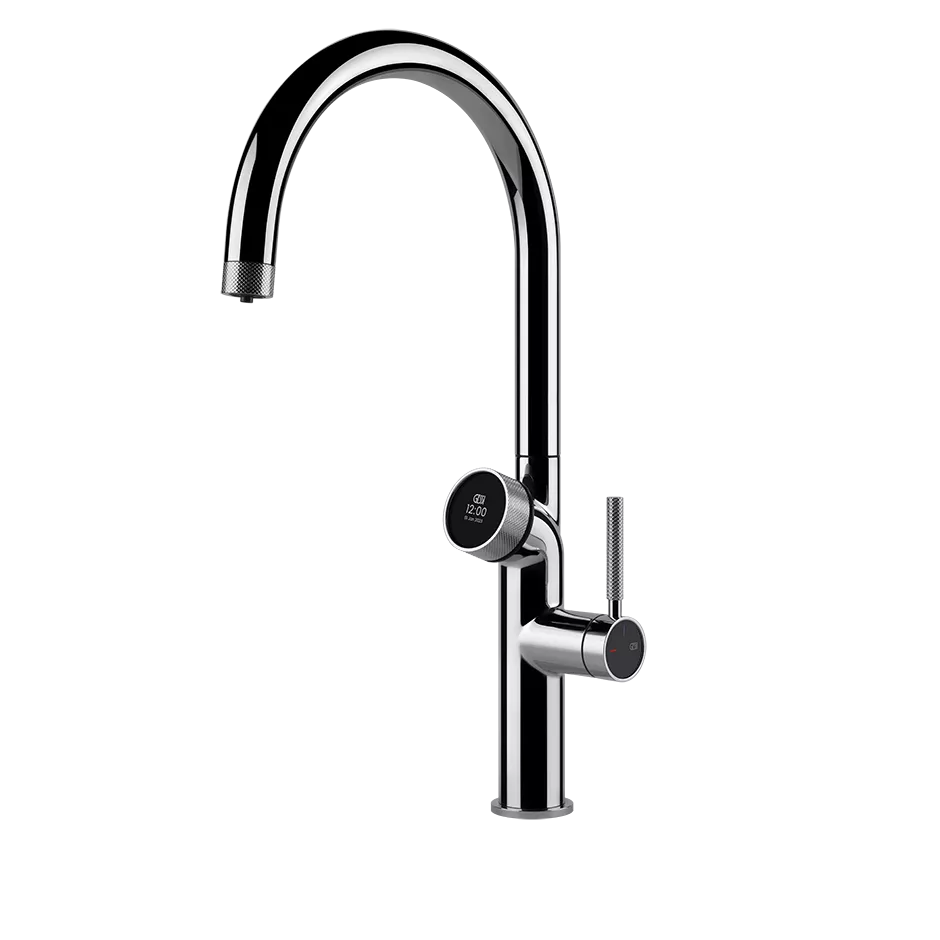 Gessi VITA GESSI Multifunktionsspender mit digitalem Wahlschalter und Einhebelmischer mit schwenkbarem Auslauf, zu kombinieren mit Kühleinheit 60802 und/oder Heißwassereinheit 60806, chrom - 60720031