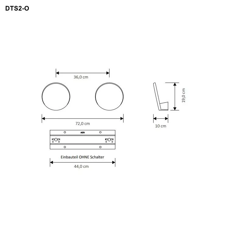 Tubes Radiatori DOTS elektrischer Handtuchwärmer, 2 Elemente, inklusive Einbauteil und Transformator-DTS2#9005-O-KIT-INC Tubes Radiatori DOTS elektrischer Handtuchwärmer, 2 Elemente, inklusive Einbauteil und Transformator-DTS2#9005-O-KIT-INC