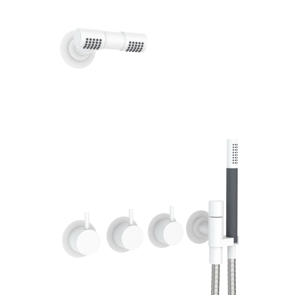 vola 871R-081D Unterputz-Brause-Zweigriffmischer mit 2-Wege-Umstellung, Hebel:25mm, weiß matt-871R-081D-28