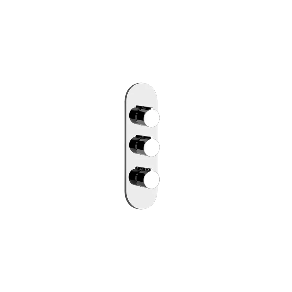 Gessi ANELLO Außenteil für Hochleistungsthermostat zur Wandmontage, 2-Wege, mit Abdeckplatte, Rückflussverhinderer und Wassermengenregulierung, chrom - 43064031