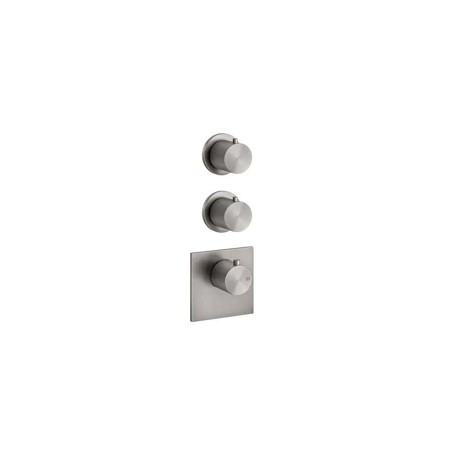 Gessi 316 Fertigmontageset für 2-Wege-Hochleistungsthermostat, horizontale/vertikale Wandmontage, edelstahl matt gebürstet - 54504239