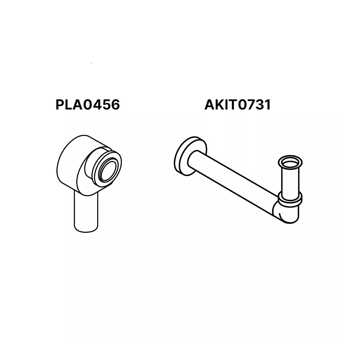 Agape Unterputz-Siphon mit chrom-Kit für den Anschluss von Ablaufventilen an den PLA0456 Siphon - PLA0456+AKIT0731