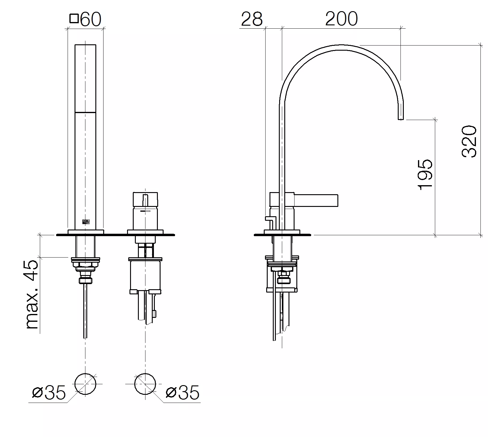 Dornbracht MEM Waschtisch-Zweilochbatterie mit Einzelrosetten und Ablaufgarnitur, Platin gebürstet-32515782-06 Dornbracht MEM Waschtisch-Zweilochbatterie mit Einzelrosetten und Ablaufgarnitur, Platin gebürstet-32515782-06