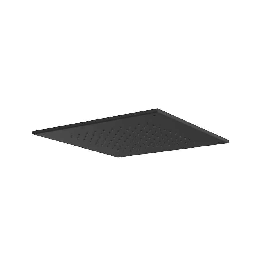 Gessi EMPORIO Antikalk-Kopfbrause zur Deckenmontage, 360x360mm, Funktion: Regen, 1/2 Anschluss, inkl. Befestigung und Flexschlauch 1/2 x 600mm, bei 3 bar Druck ca. 9 l/min, schwarz matt - 33089299