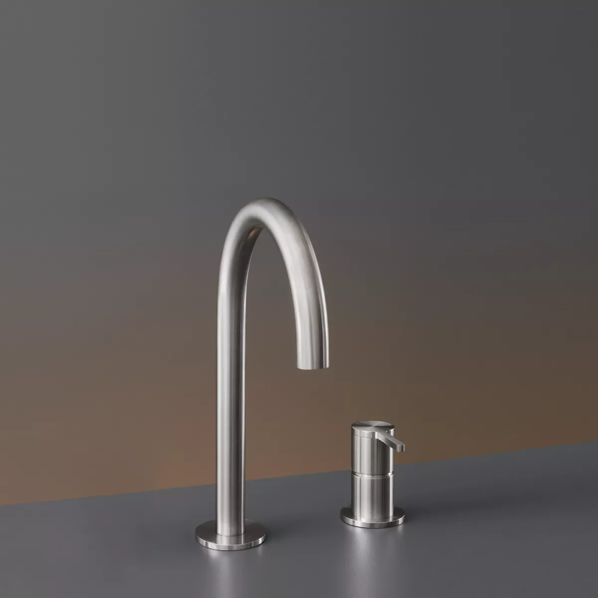 ceadesign INNOVO Zweiloch-Mischer mit schwenkbarem Auslauf, Ausladung: 145mm, edelstahl satiniert-INV40S