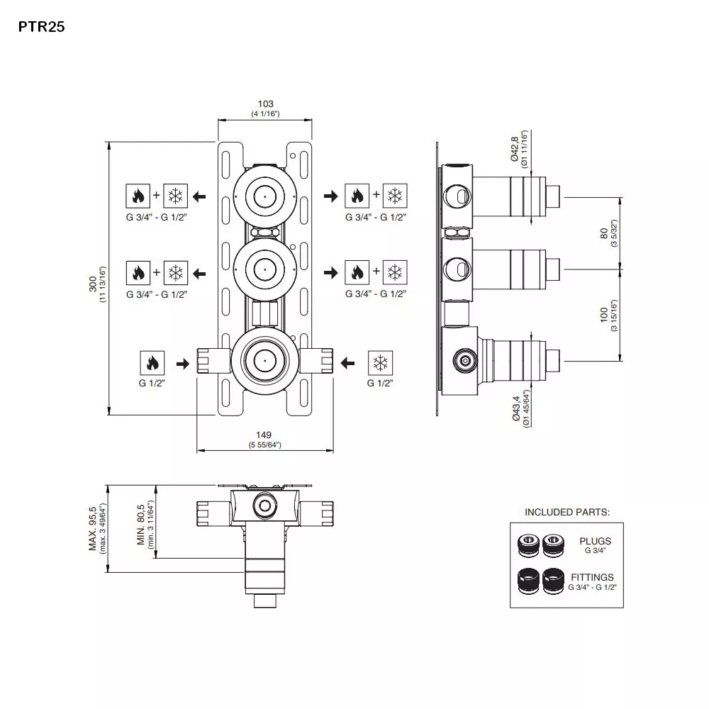 cea Unterputz-Einbauteil-PTR25