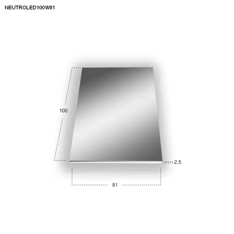 antoniolupi NEUTROLED rechteckiger LED-Spiegel, H:100cm, B:81cm, Lichtfarbe:3000K, warmweiß-NEUTROLED100W81_3000