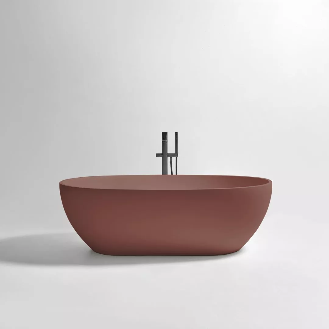 antoniolupi REFLEXLIGHT freistehende Badewanne aus Flumood®, 169x89x53cm, Wanneninnenraum weiß matt, außen lackiert in mamba-REFLEXLIGHT-5-MAMBA