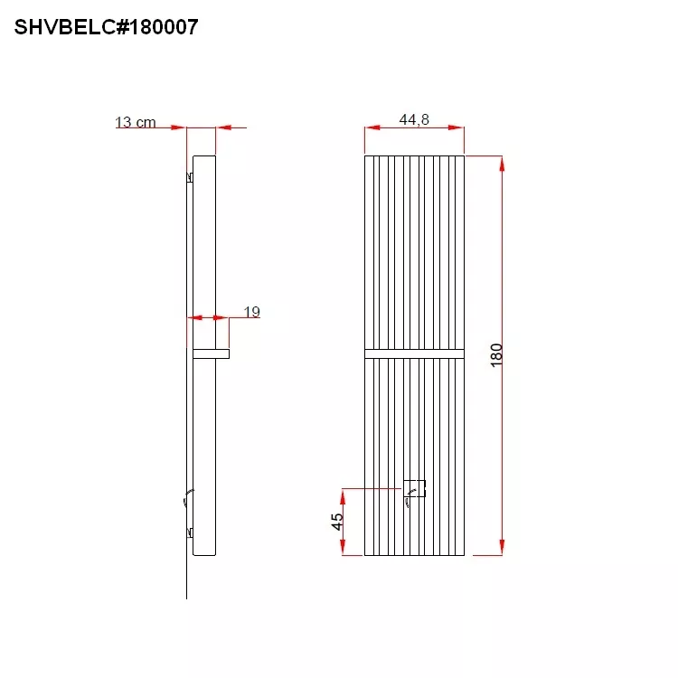 Tubes Radiatori SOHO BATHROOM elektrischer Design-Heizkörper mit 7 vertikalen Elementen und verchromtem Handtuchhalter, Höhe: 180cm, Breite: 44,8cm, weiß matt-SHVBELC#180007ST9010COP90100CRO Tubes Radiatori SOHO BATHROOM elektrischer Design-Heizkörper mit 7 vertikalen Elementen und verchromtem Handtuchhalter, Höhe: 180cm, Breite: 44,8cm, weiß matt-SHVBELC#180007ST9010COP90100CRO