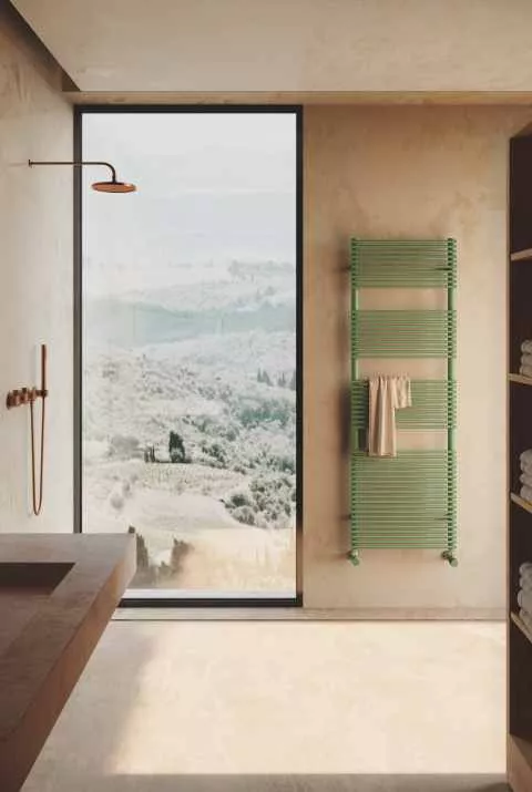 Tubes Radiatori BATH 14 elektrischer Handtuchwärmer mit Design-Verschlusskappe und Standard-Halterung, Breite: 60cm, Höhe: 195,4cm, galvanisierte Oberfläche nach Kategorie G5-BA14ELG#190060T0ST-G5