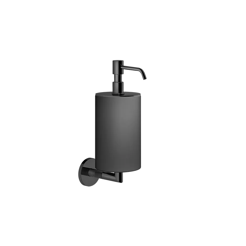 Gessi ANELLO Seifenspender zur Wandmontage, mit schwarzem Behälter, metall schwarz PVD - 63714706 Gessi ANELLO Seifenspender zur Wandmontage, mit schwarzem Behälter, metall schwarz PVD - 63714706
