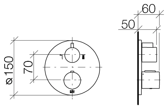 Dornbracht UP-Thermostat mit Zweiwege-Mengenregulierung, chrom-36426970-00