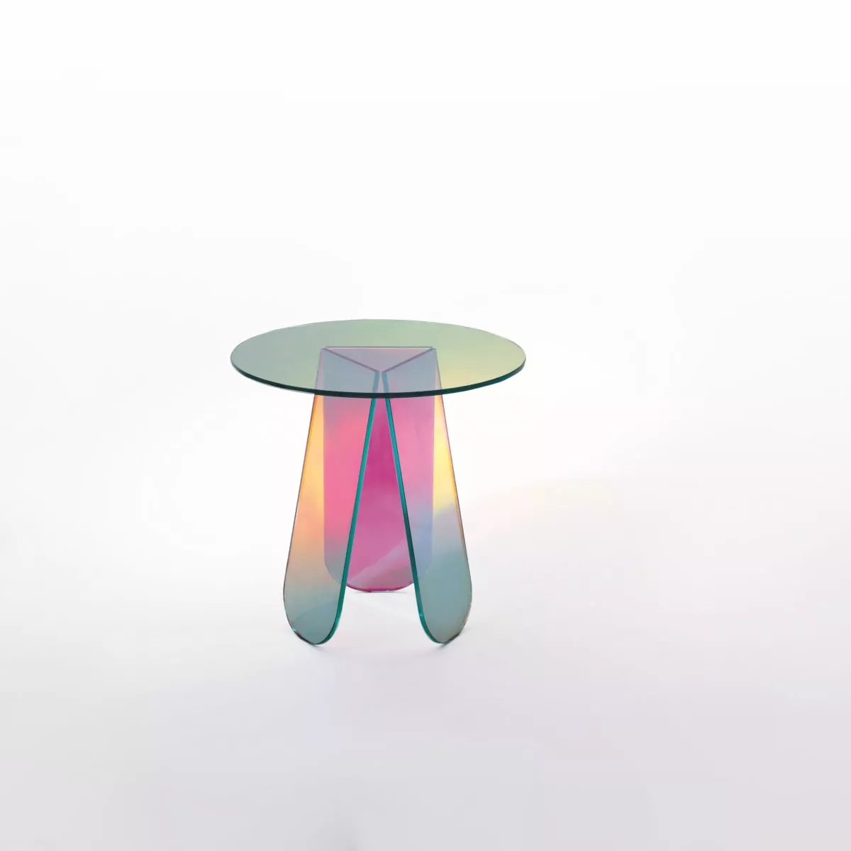 Glas Italia Shimmer - mehrfarbig schillernd - Produktansicht Glas Italia Shimmer Beistelltisch Ø 52 cm, Höhe 45 cm - SHI01