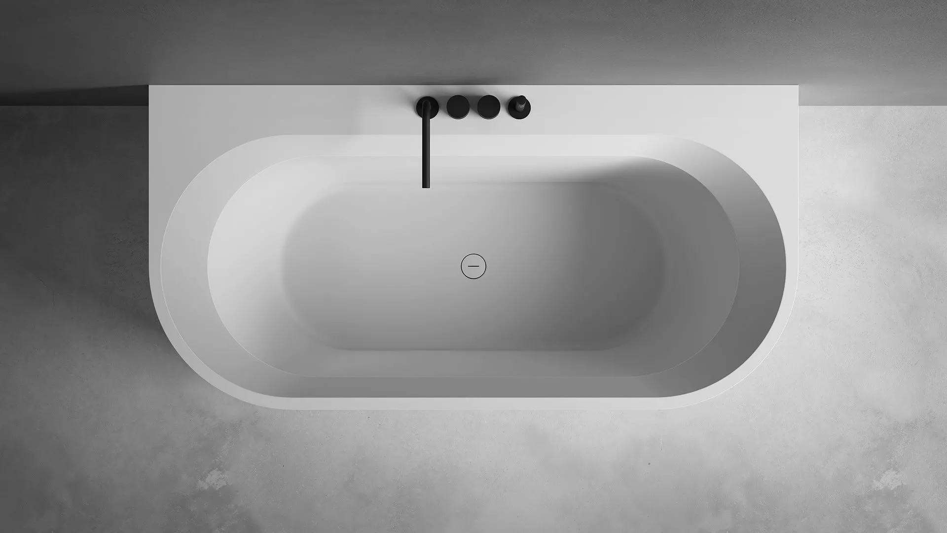 antoniolupi OASI freistehende Badewanne aus Cristalplant® mit zwei abgerundeten Kanten, Breite: 170cm, Tiefe: 75cm, Höhe: 55cm, weiß matt-OASI60