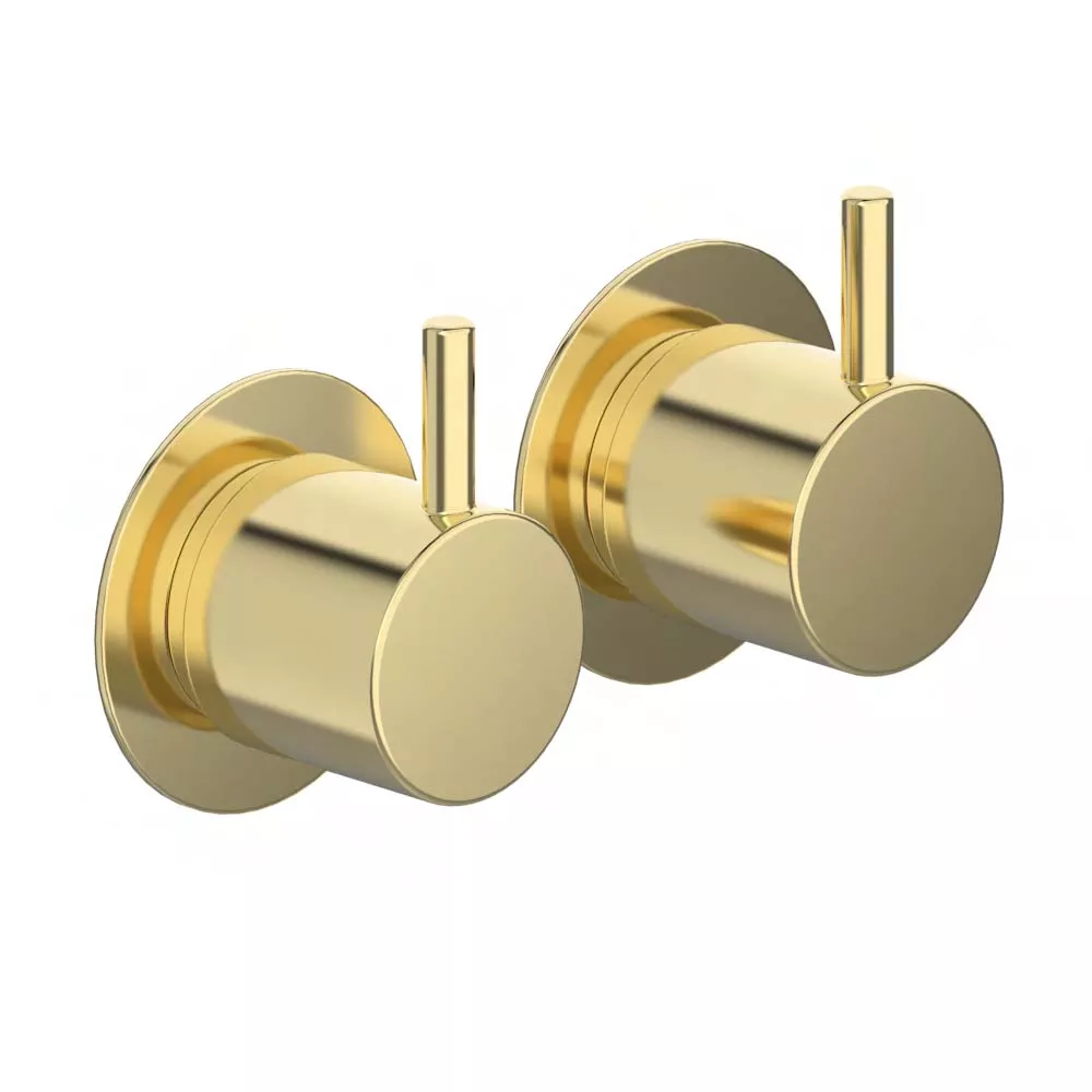 vola S42 Unterputz-Doppel-Absperrventil 3/4”, Hebel: 25mm, inklusive Einbauteil, messing poliert - S42-19